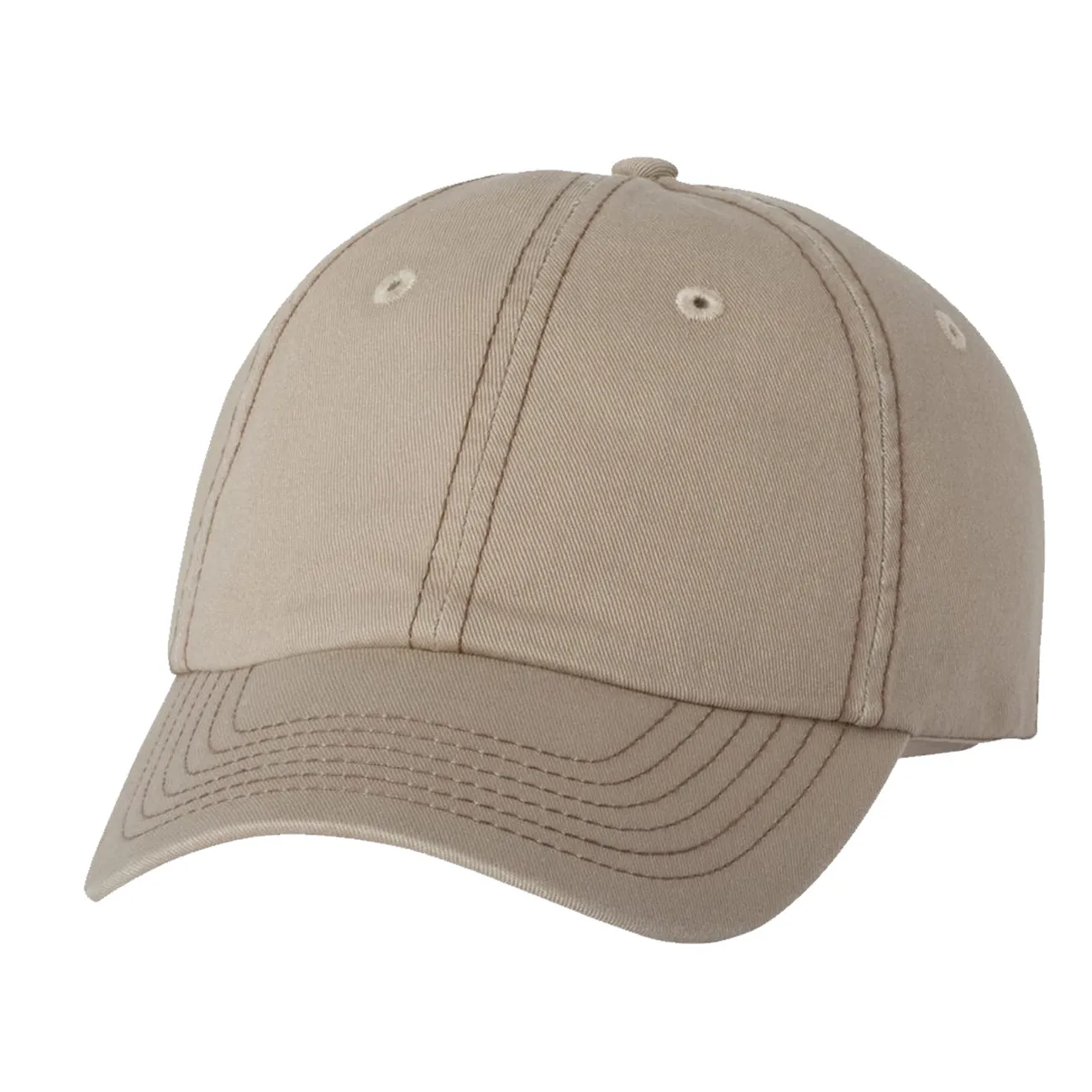 Adult Bio-Washed Cotton Unstructured Dad Hat w/ Adjustable Strapback