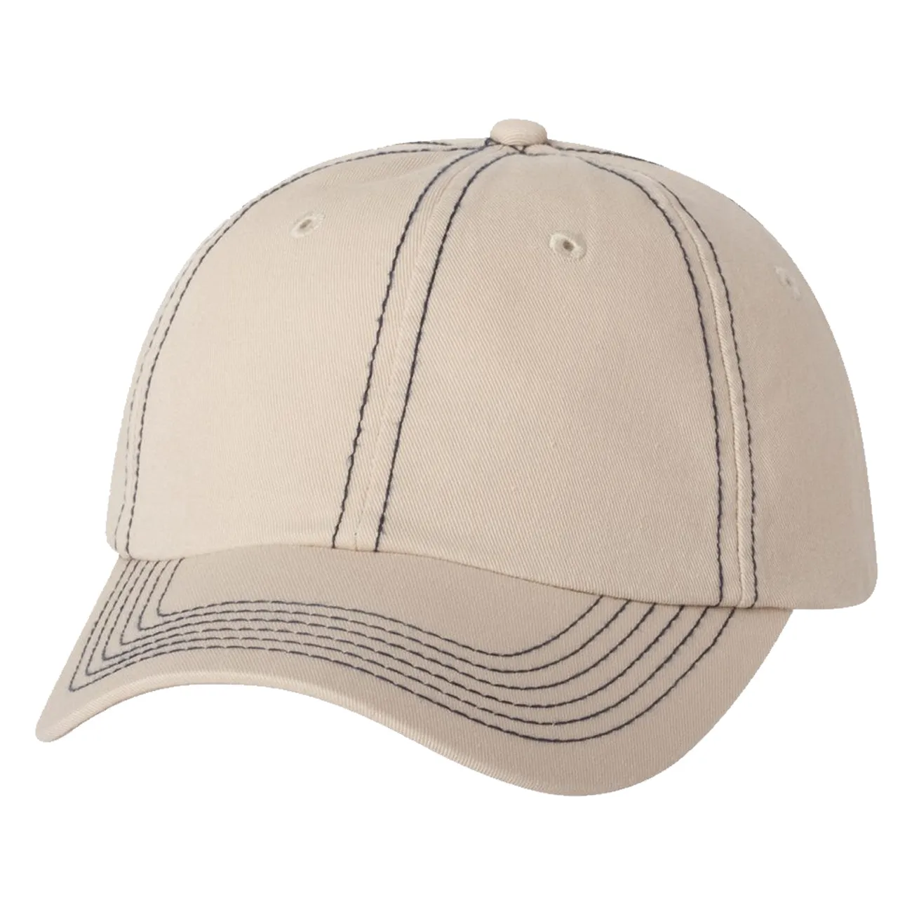 Adult Bio-Washed Cotton Unstructured Dad Hat w/ Adjustable Strapback