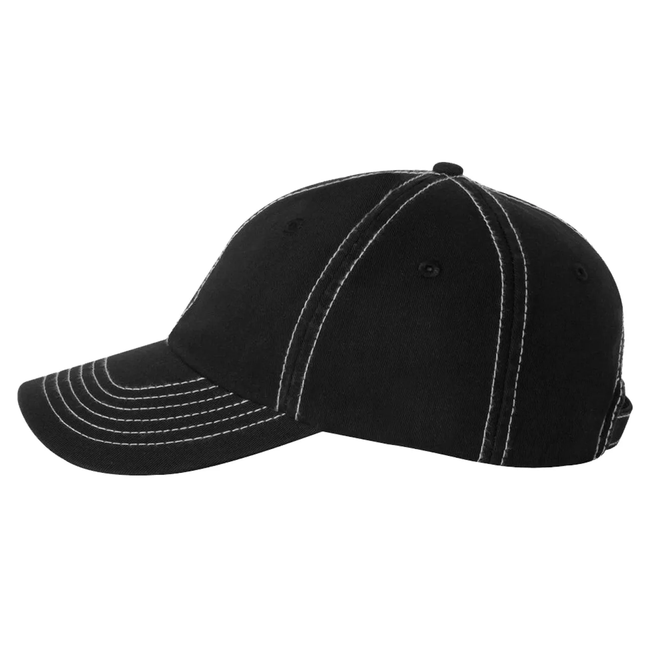 Adult Bio-Washed Cotton Unstructured Dad Hat w/ Adjustable Strapback