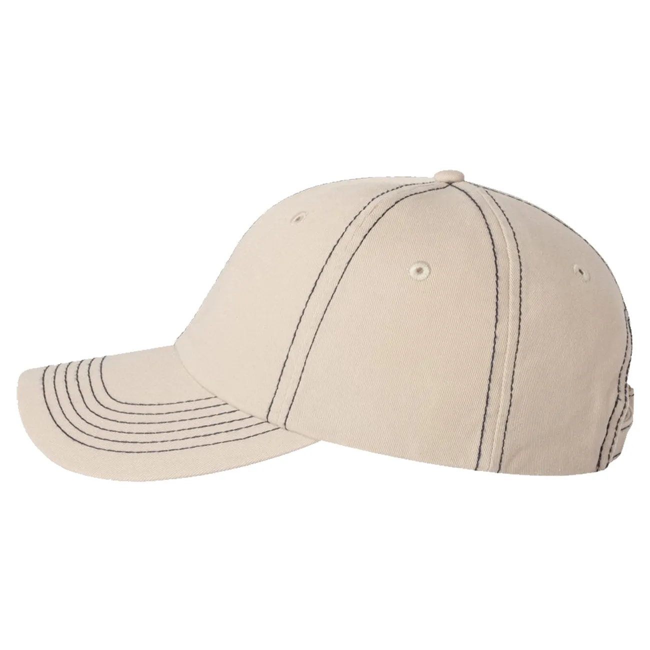 Adult Bio-Washed Cotton Unstructured Dad Hat w/ Adjustable Strapback