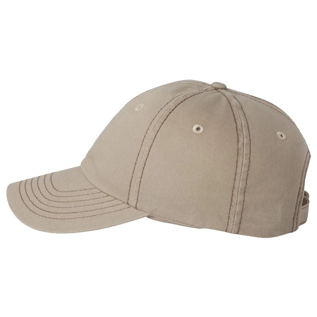 Adult Bio-Washed Cotton Unstructured Dad Hat w/ Adjustable Strapback