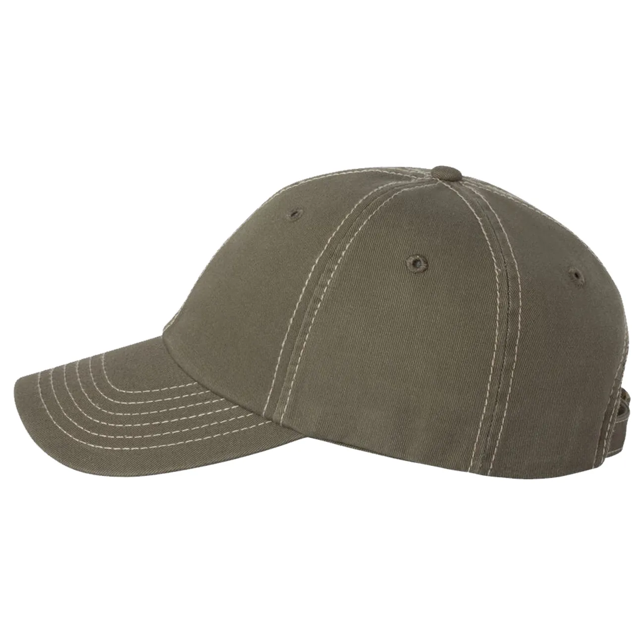 Adult Bio-Washed Cotton Unstructured Dad Hat w/ Adjustable Strapback