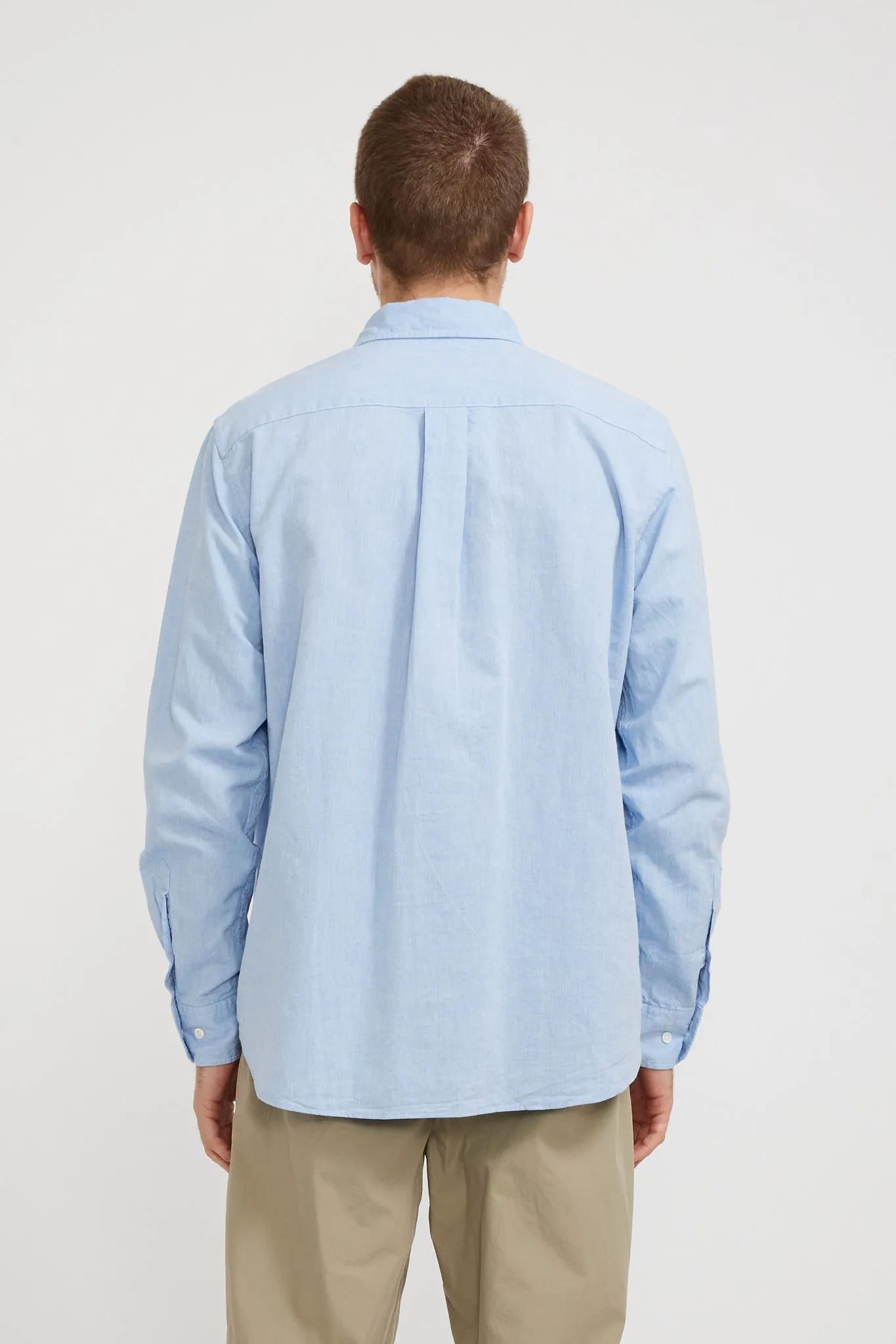 Algot Relaxed Cotton Linen Shirt Pale Blue