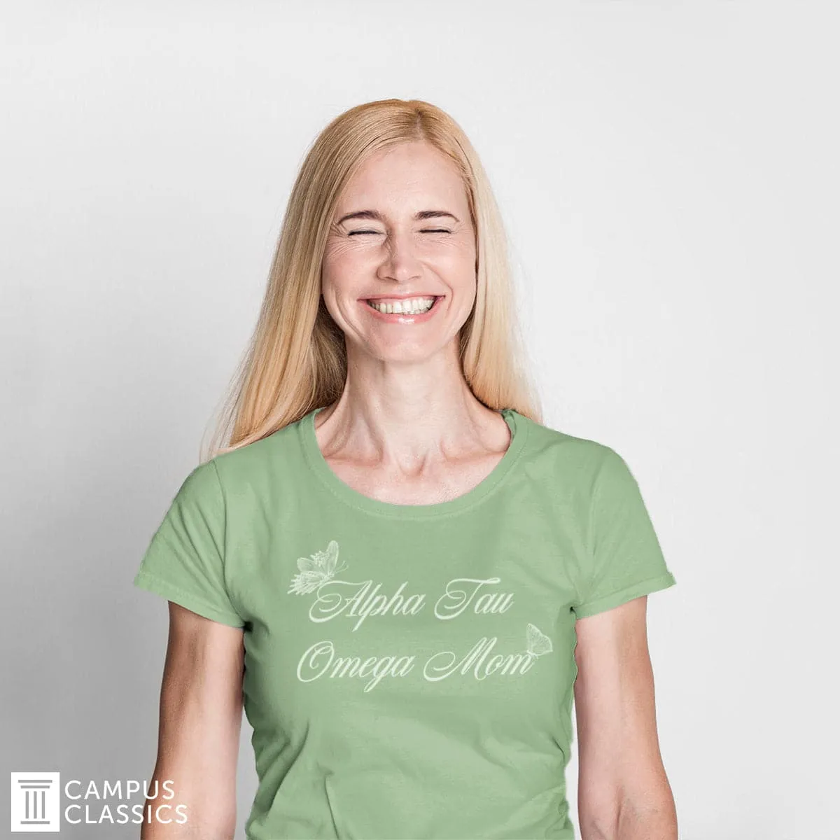 Alpha Sig Sage Green Mom Tee