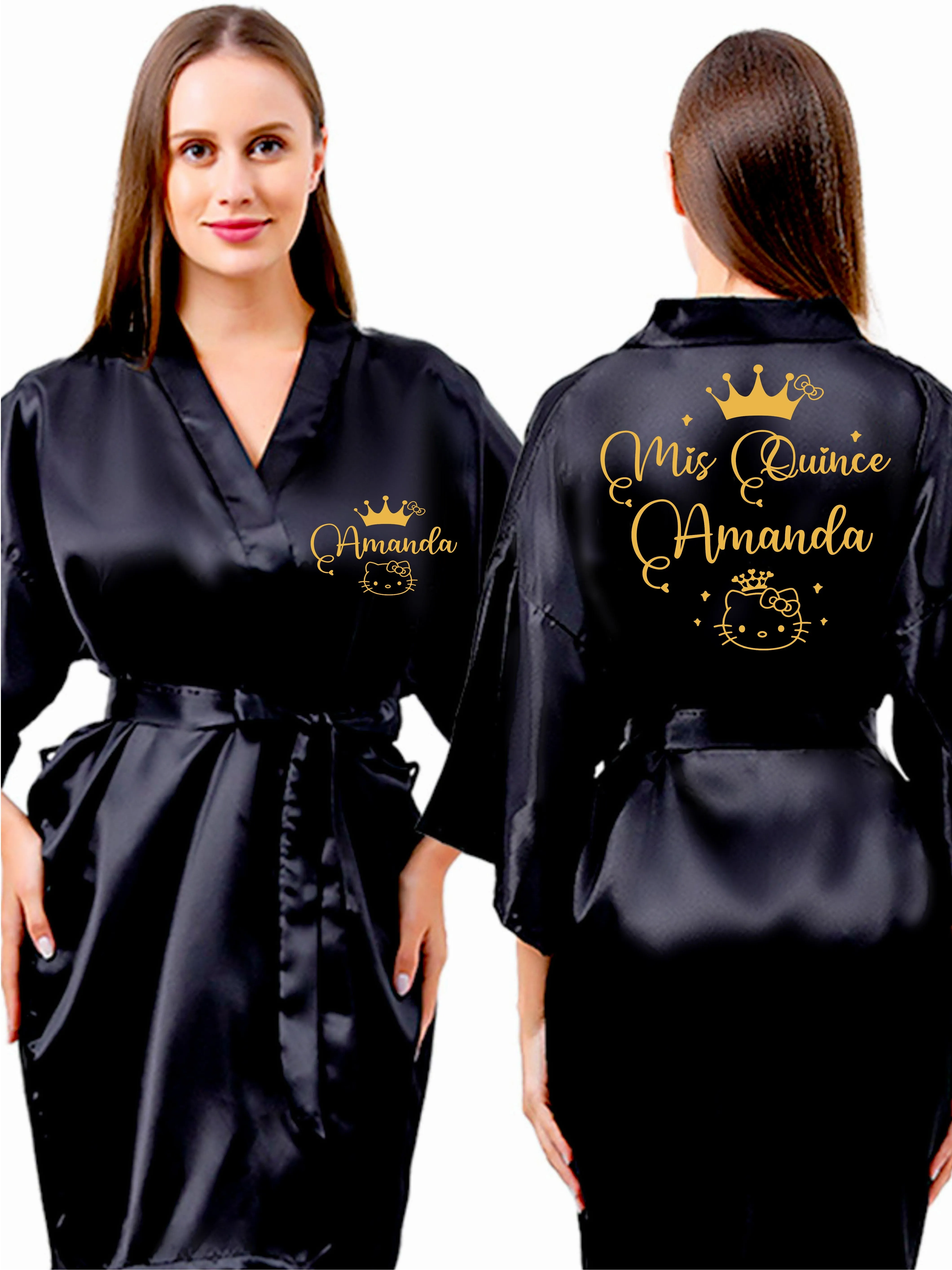 Black with Gold robe for quinceanera