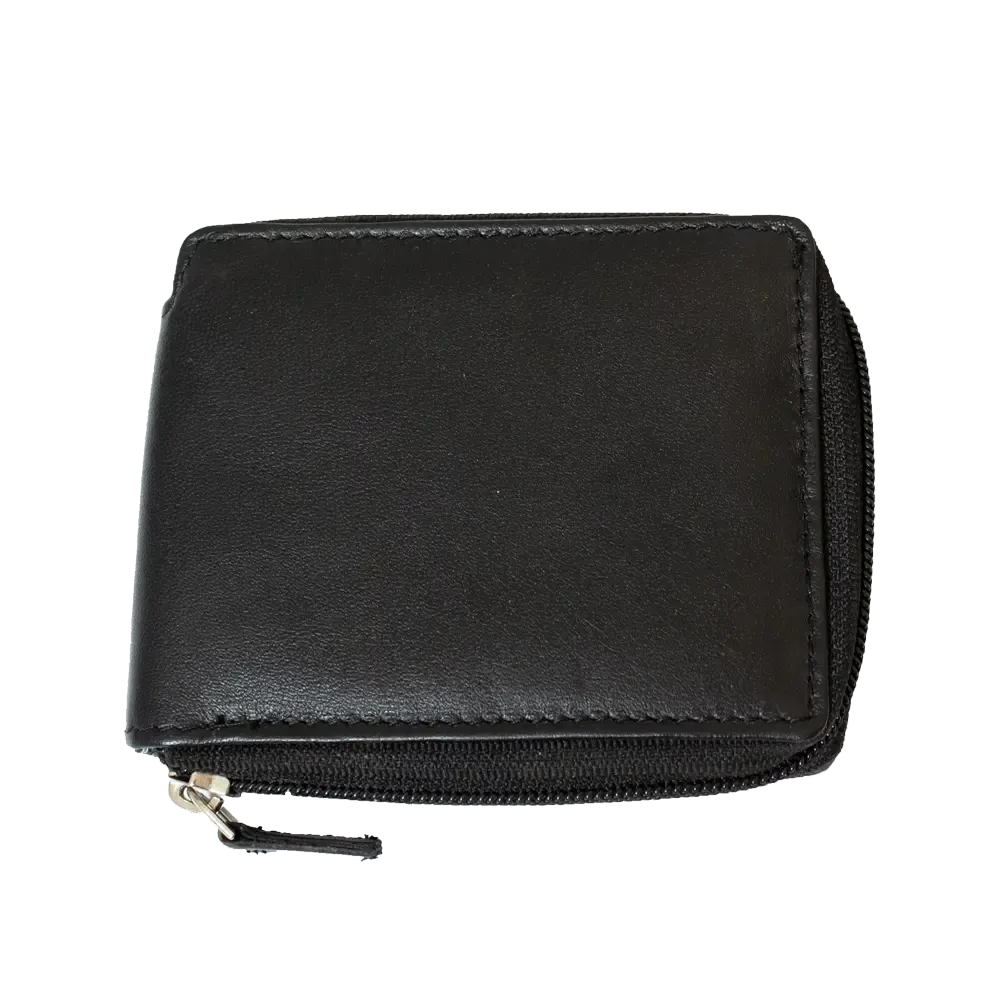 BOL Women's Bifold Zip Around Leather Wallet