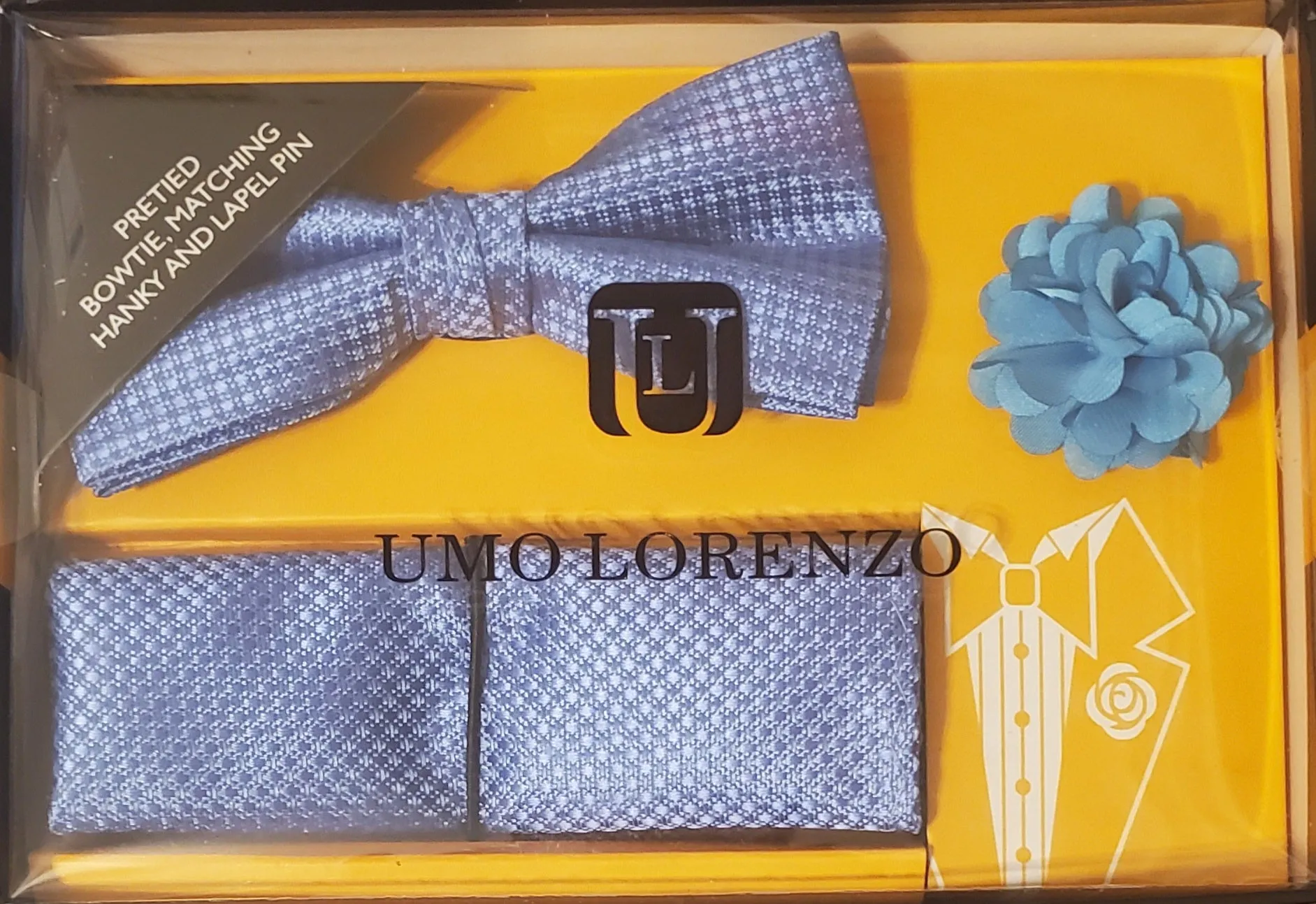 Bowtie/Lapel Flower/Pocket Square Set