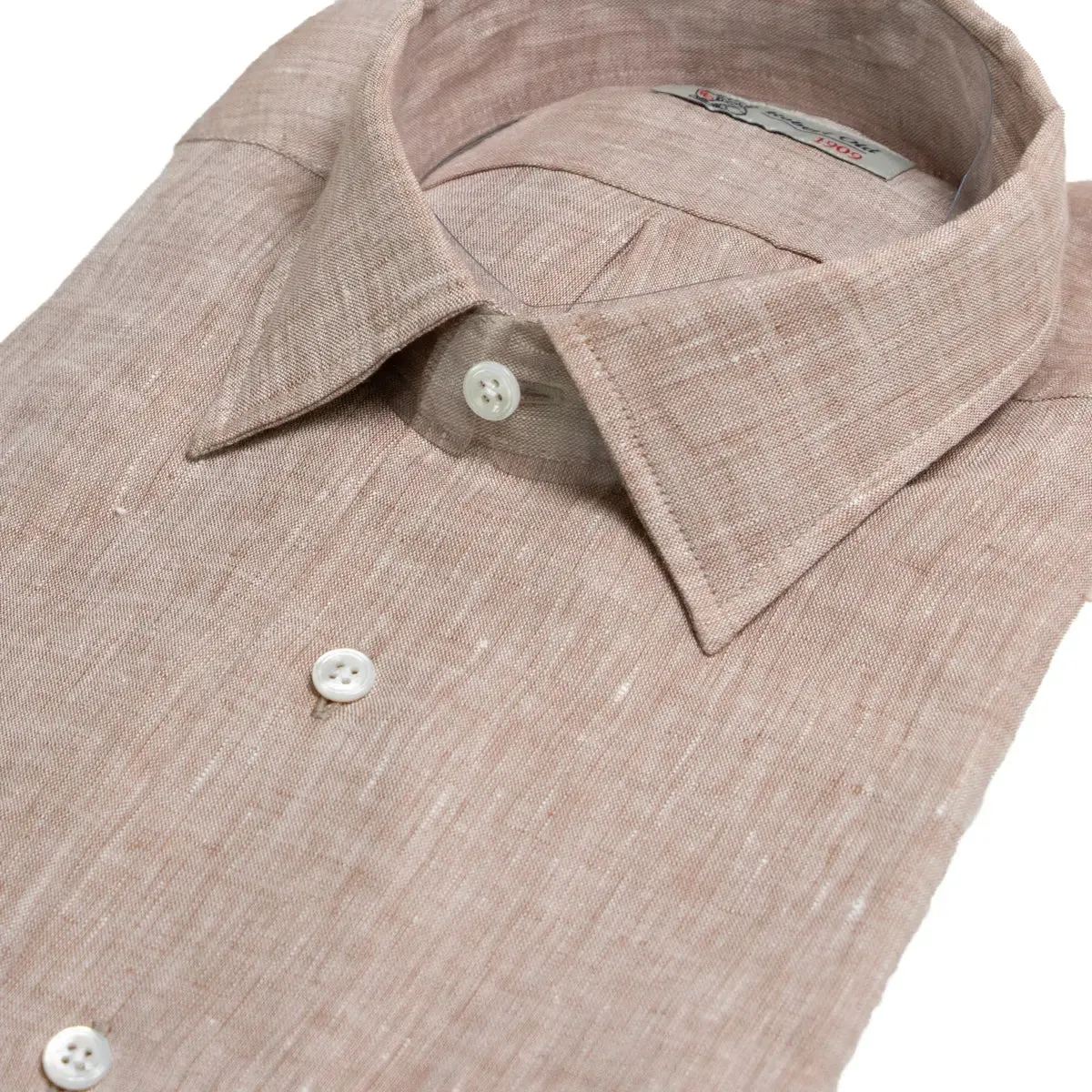 Brown Linen Long Sleeve Shirt