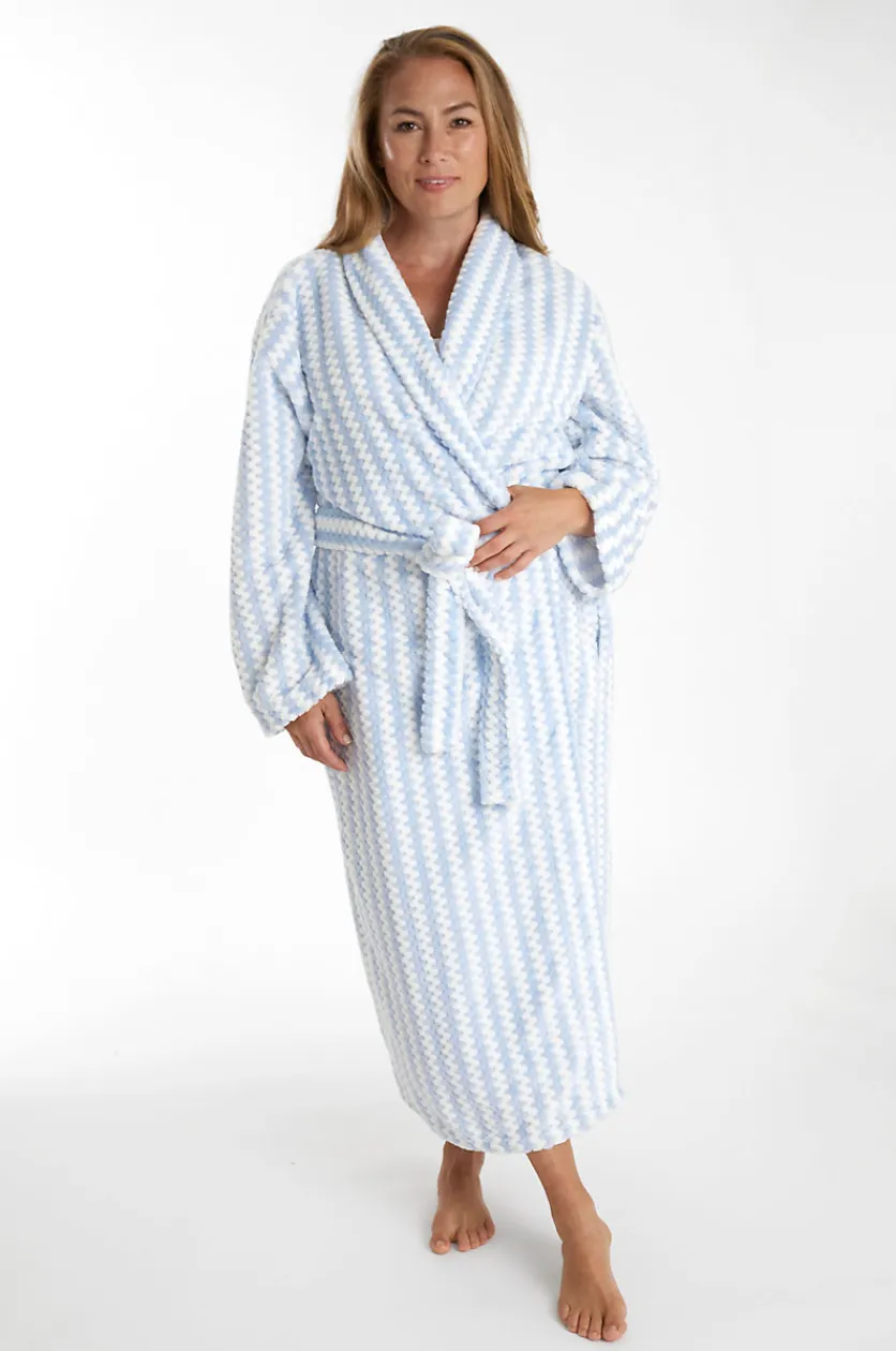 Bubble Stripe Fleece Slipper Robe