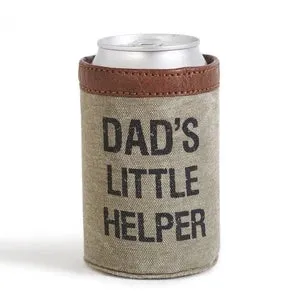 Dads Little Helper Canvas Can Sleeve