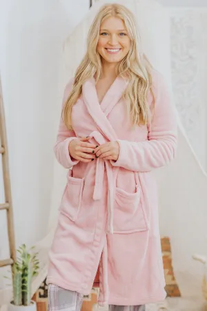 *DEAL* Feeling Of Home Fleece Robe in Pink