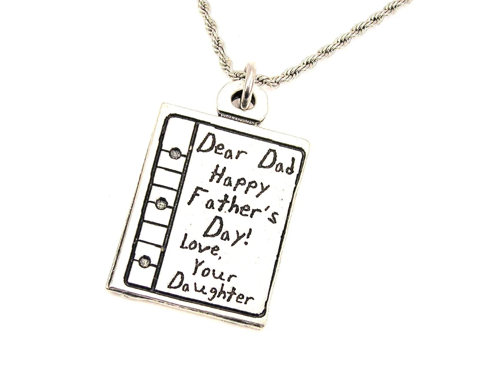 Dear Dad Happy Father's Day Love Your Daughter Single Charm Necklace