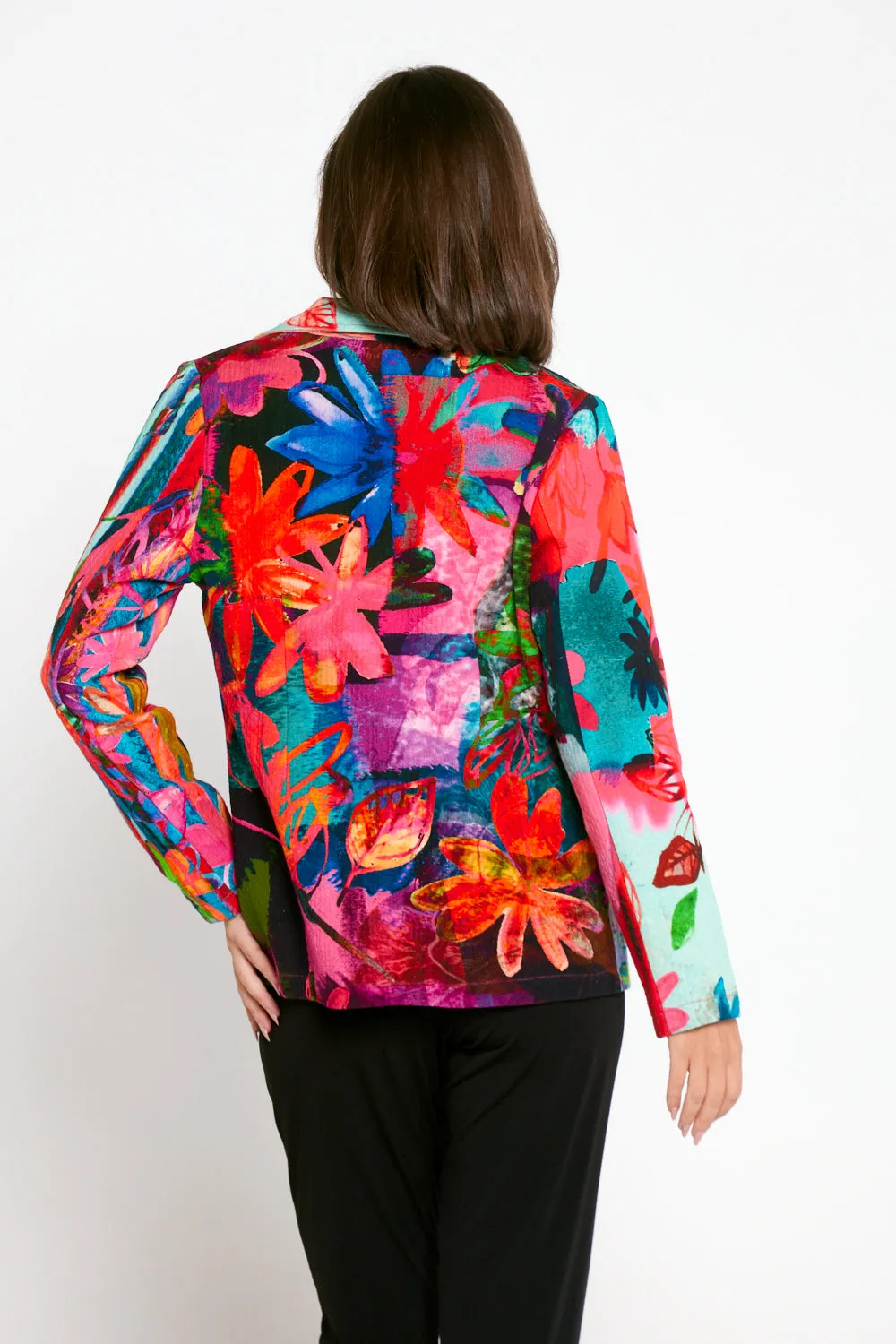 Digital Print Cotton Blazer - Bold Bouquet