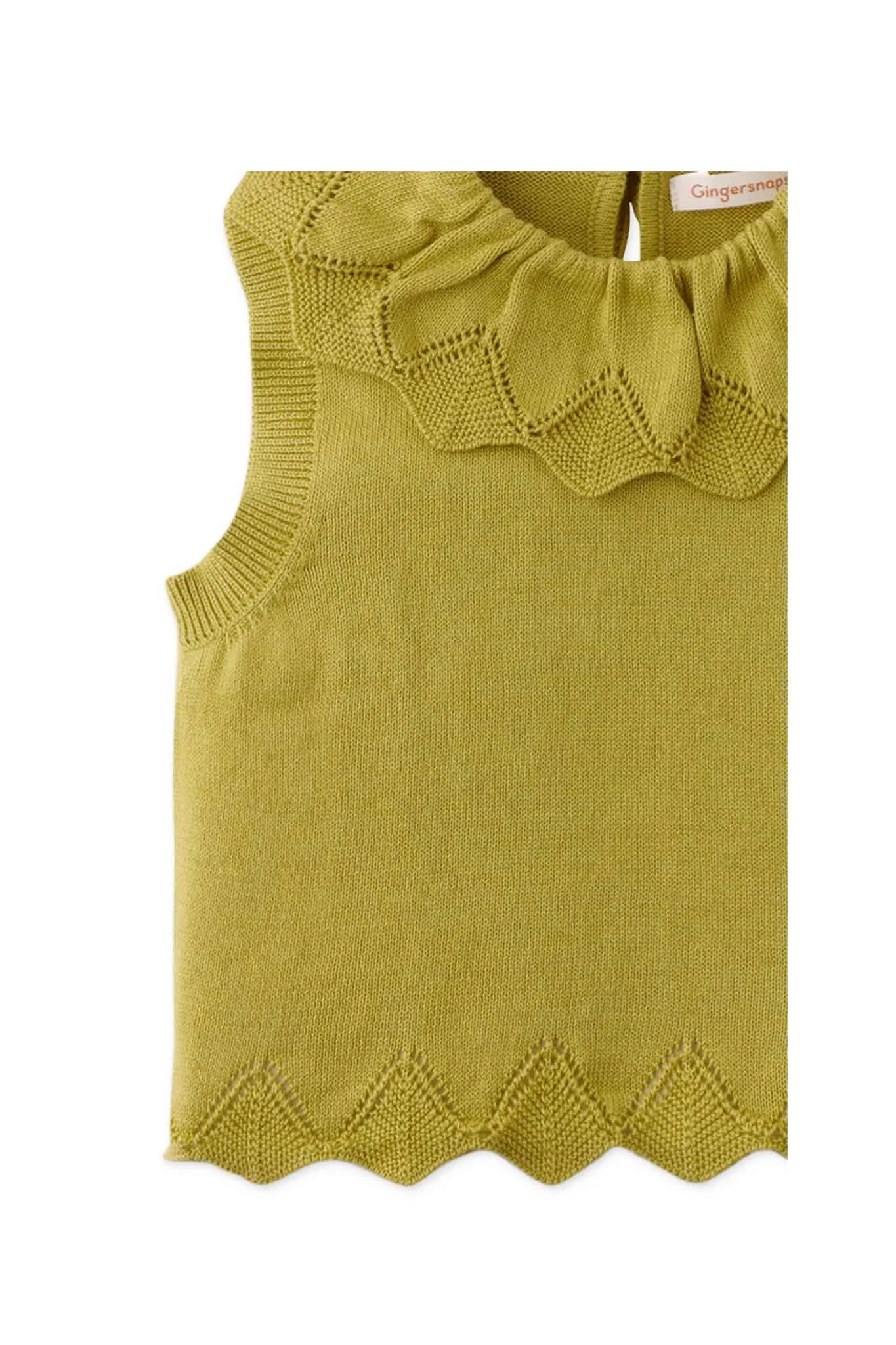 Gingersnaps Scalloped Edge Neck and Hem Knitted Top