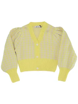 Girl's knitted cardigan - TBT1343 Yellow