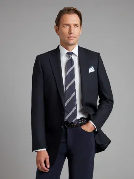 Hopsack Single Breasted Blazer - Navy