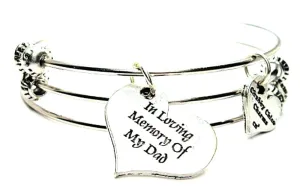 In Loving Memory of My Dad Triple Style Expandable Bangle Bracelet