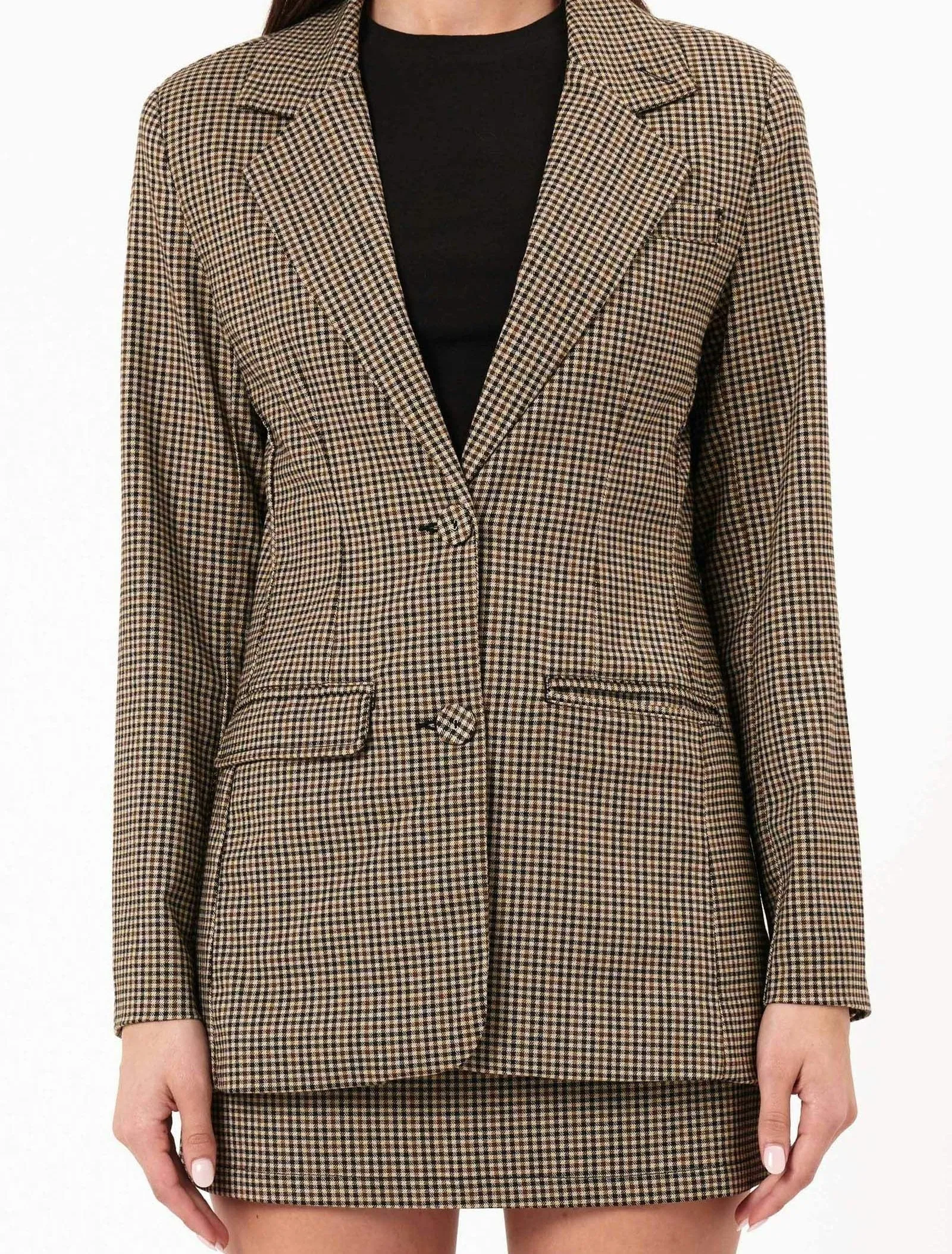 Kaia Blazer - Brown Check