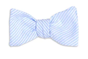 Light Blue Seersucker Stripe Bow Tie