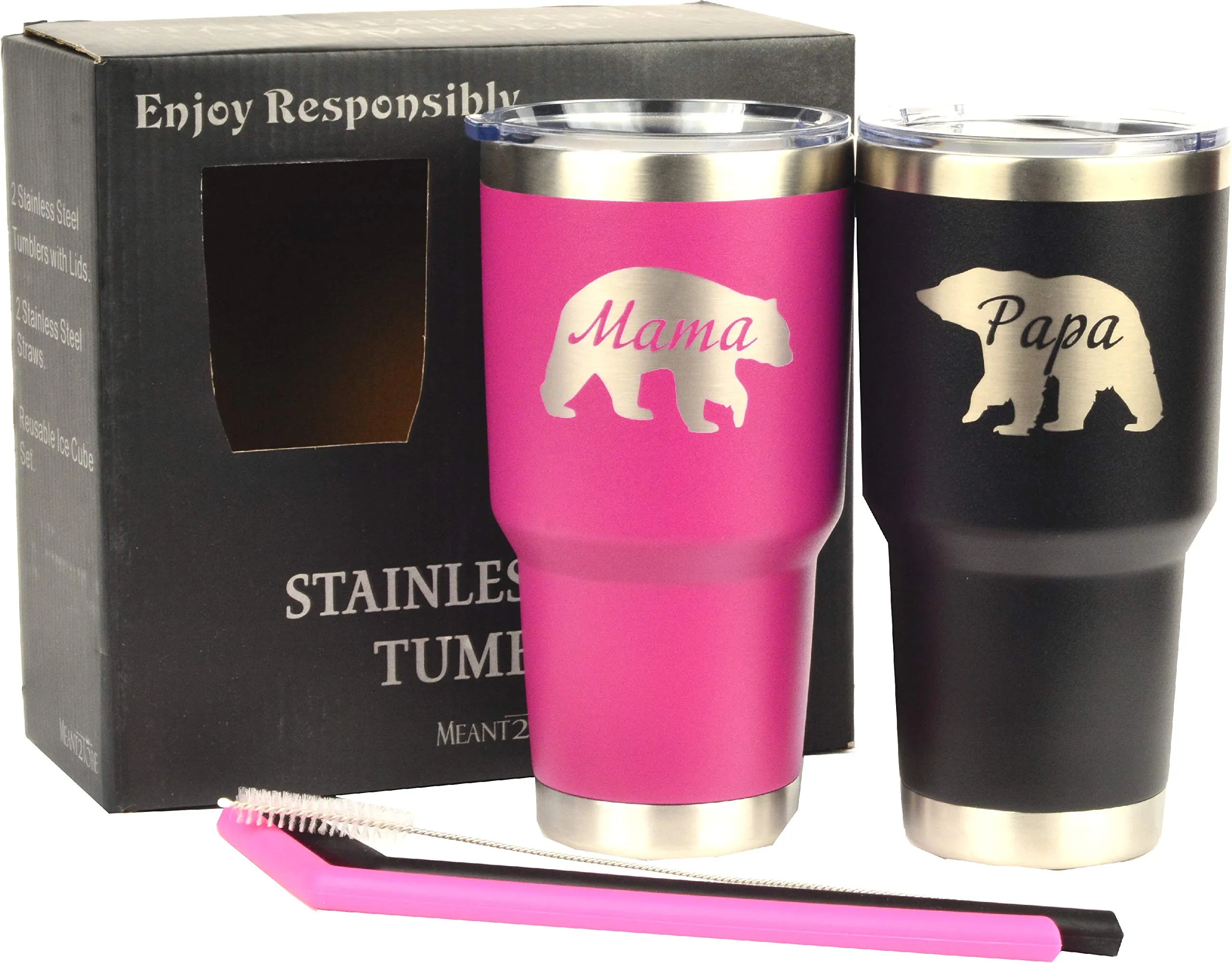 Mama Bear Tumbler, Papa Bear Tumbler, Engraved Mama Bear, Papa Bear Stainless Steel