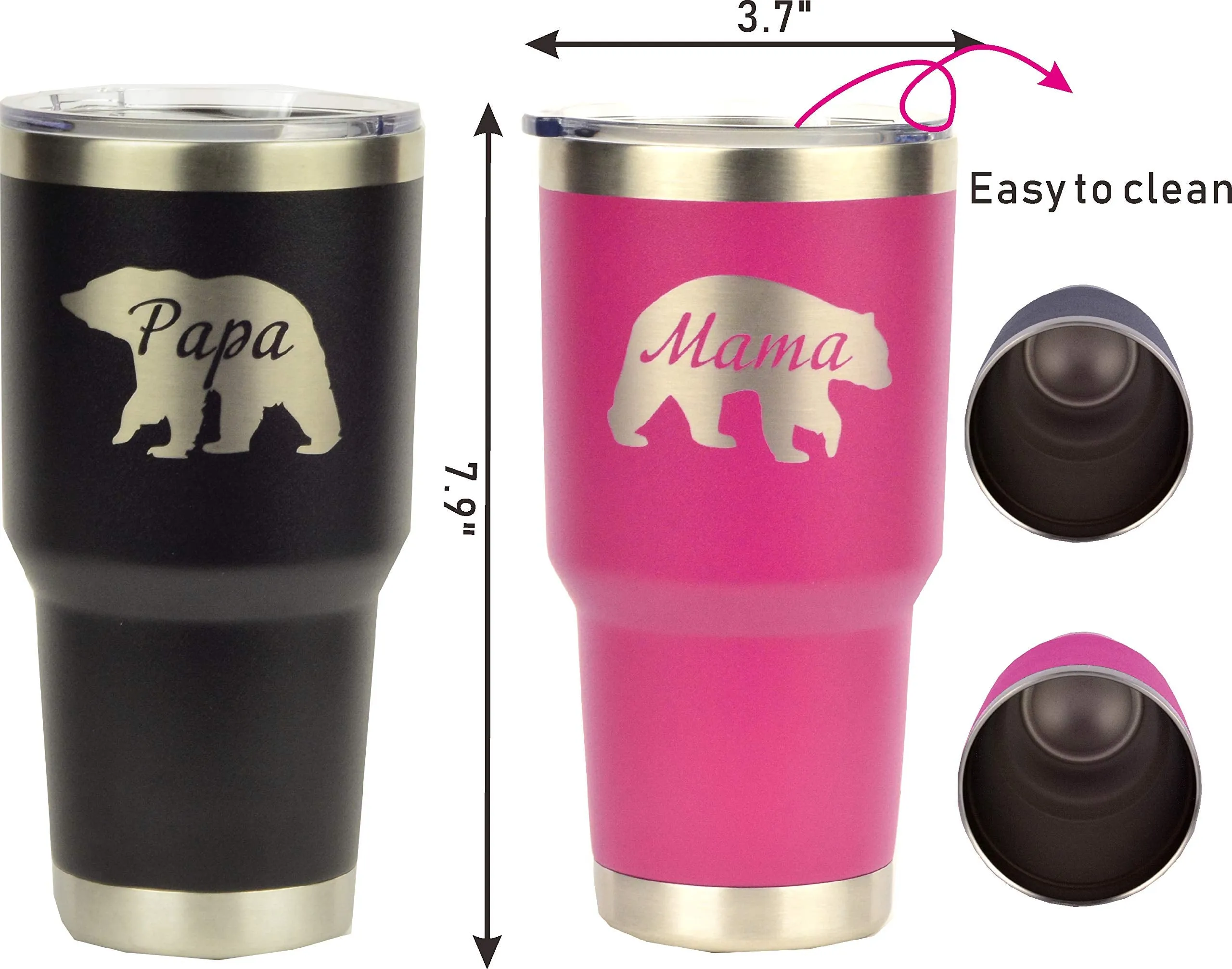 Mama Bear Tumbler, Papa Bear Tumbler, Engraved Mama Bear, Papa Bear Stainless Steel