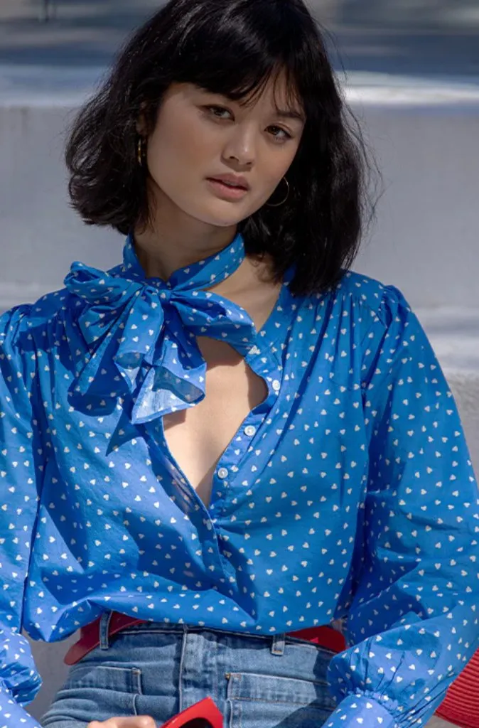 Marie Louise Je t'aime Blouse in Blue