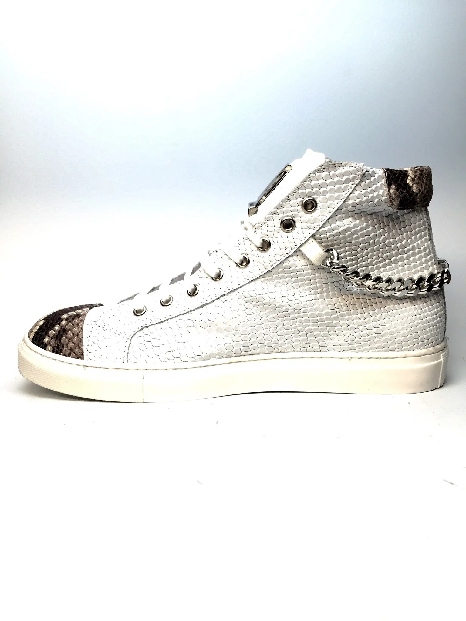 Mauri 6105 Python Chained Napa Leather Sneakers