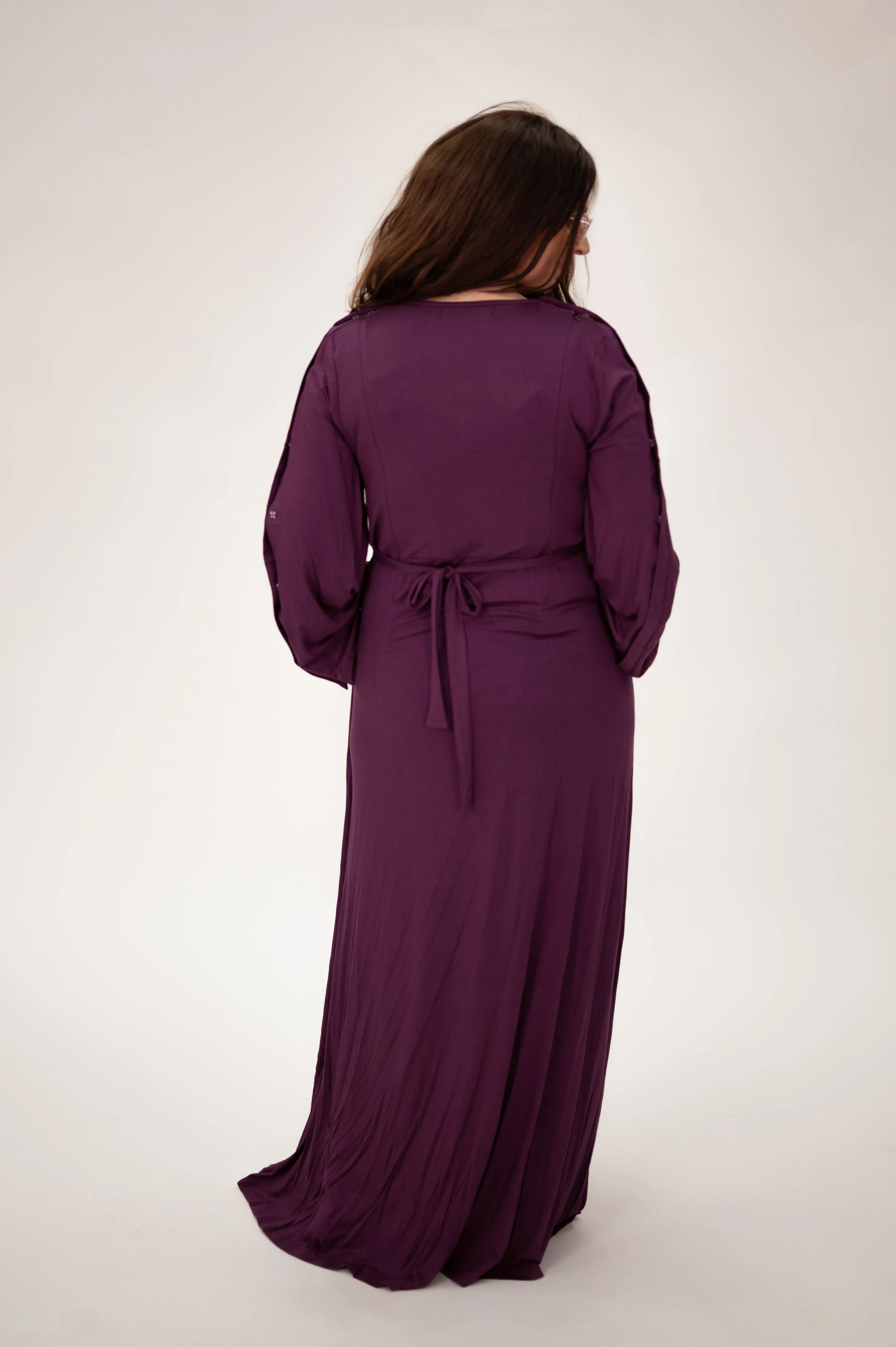 Nadia Labor & Postpartum Gown in Plum