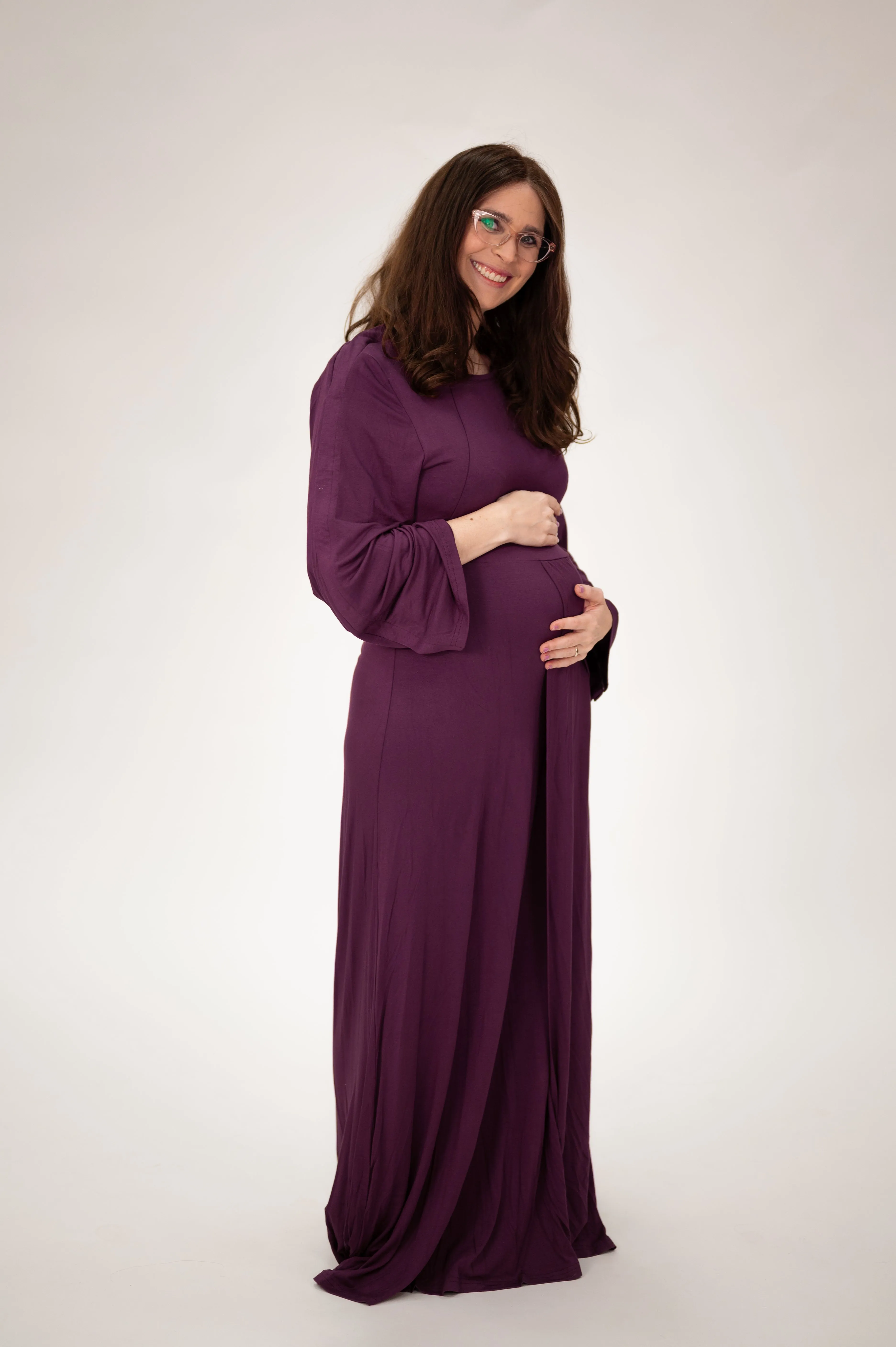 Nadia Labor & Postpartum Gown in Plum