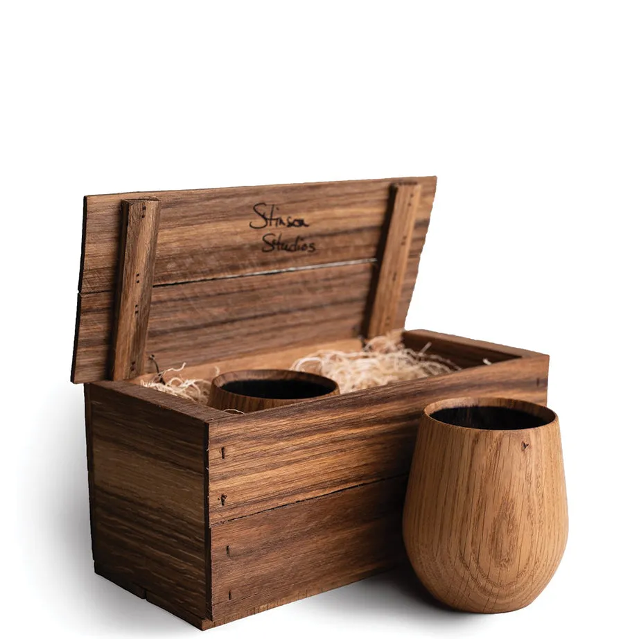 Oak Whiskey Tumbler Sets