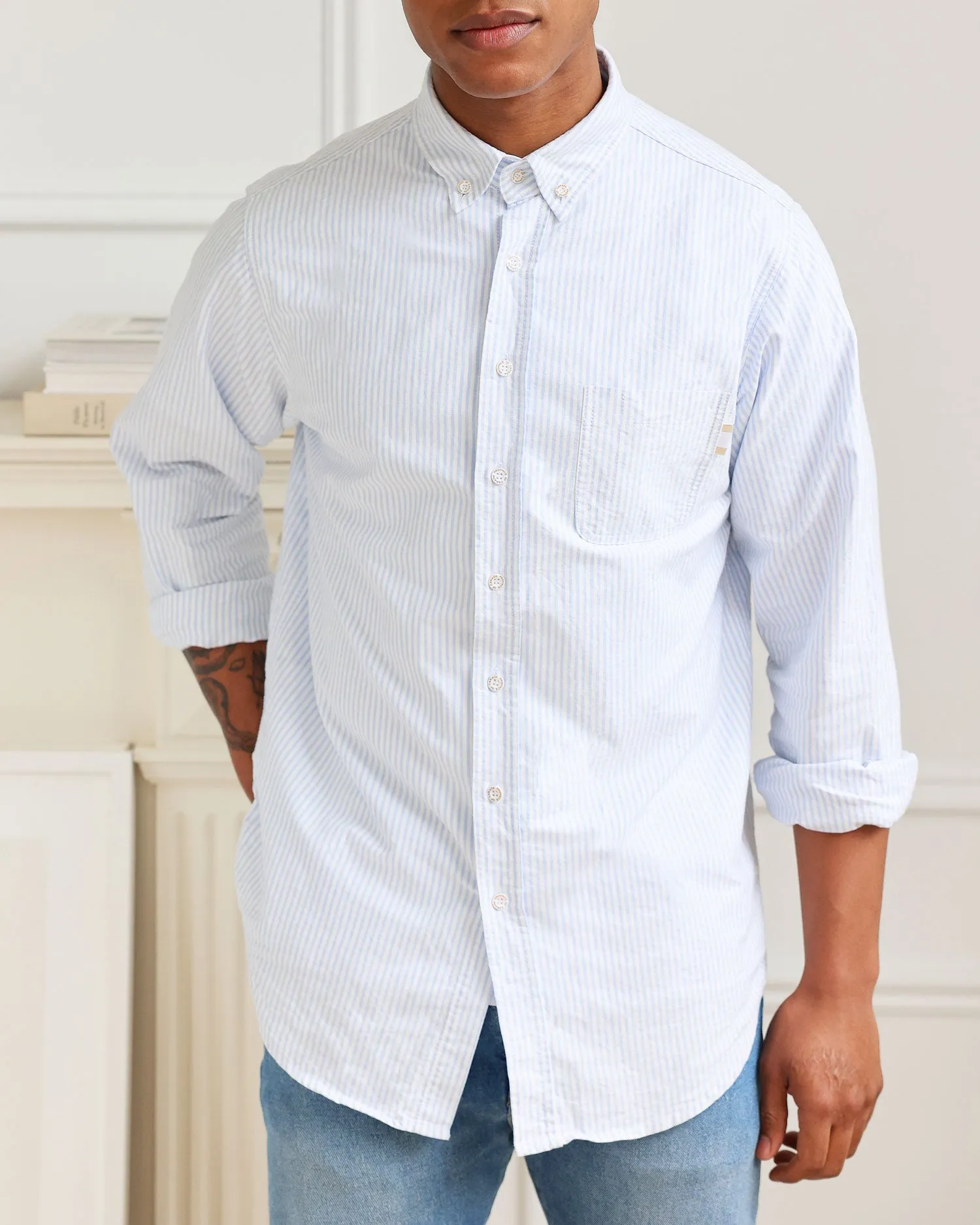 Oxford Stripe Shirt Blue - Unisex