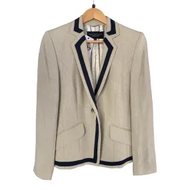 Paul Costelloe Dressage 100% Linen Blazer Single Breasted Taupe UK Size 12