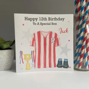 Personalised Birthday Card Football Shirt