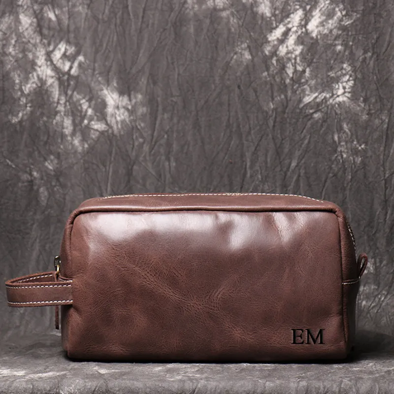 Personalized Groomsmen Gift, Dopp Kit Bag Customized Leather Toiletry Bag Monogram Mens Toiletry Bag Leather Gifts