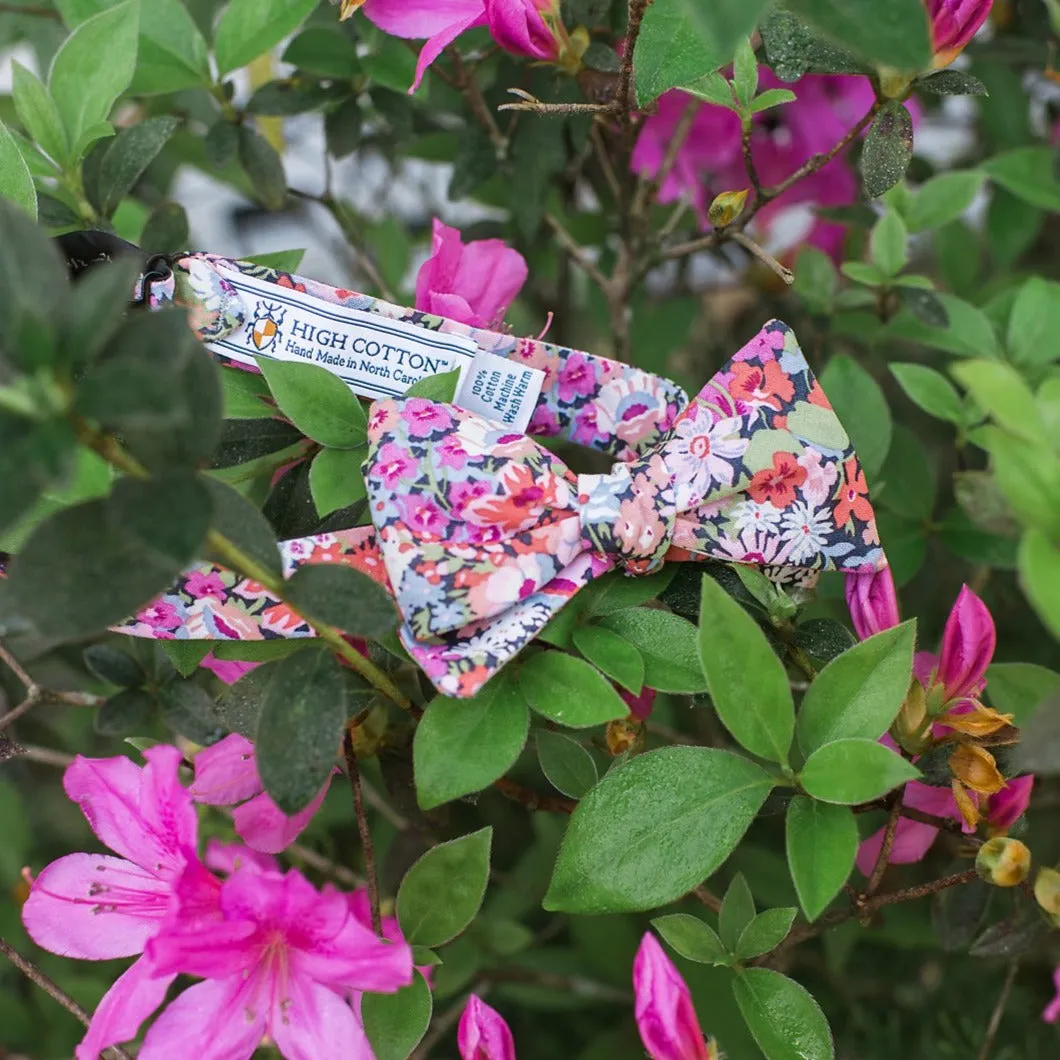 Pink Floral Bow Tie