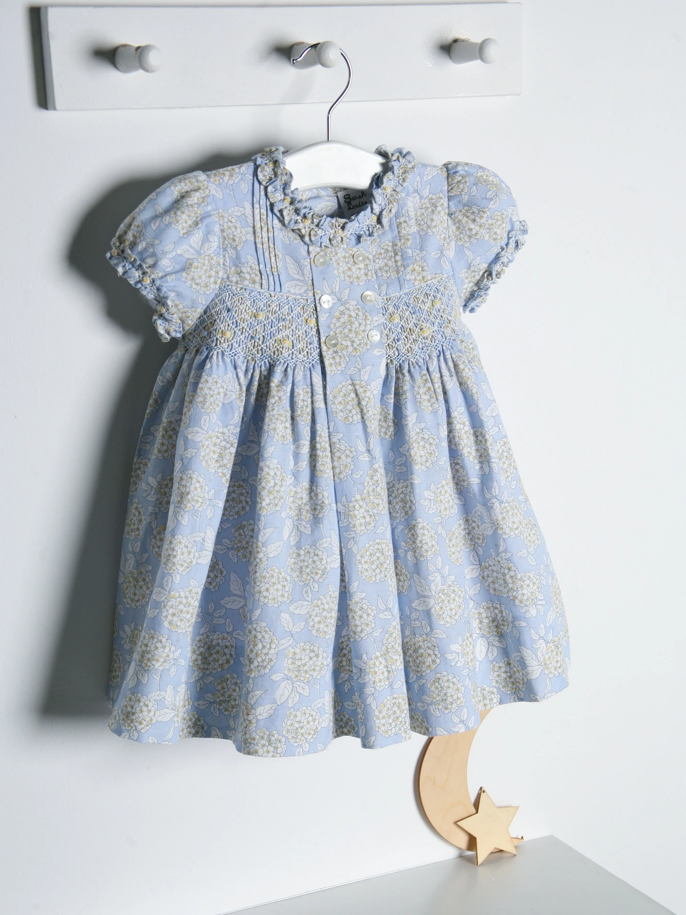 Sarah Louise Blue Hydrangea Smocked Dress