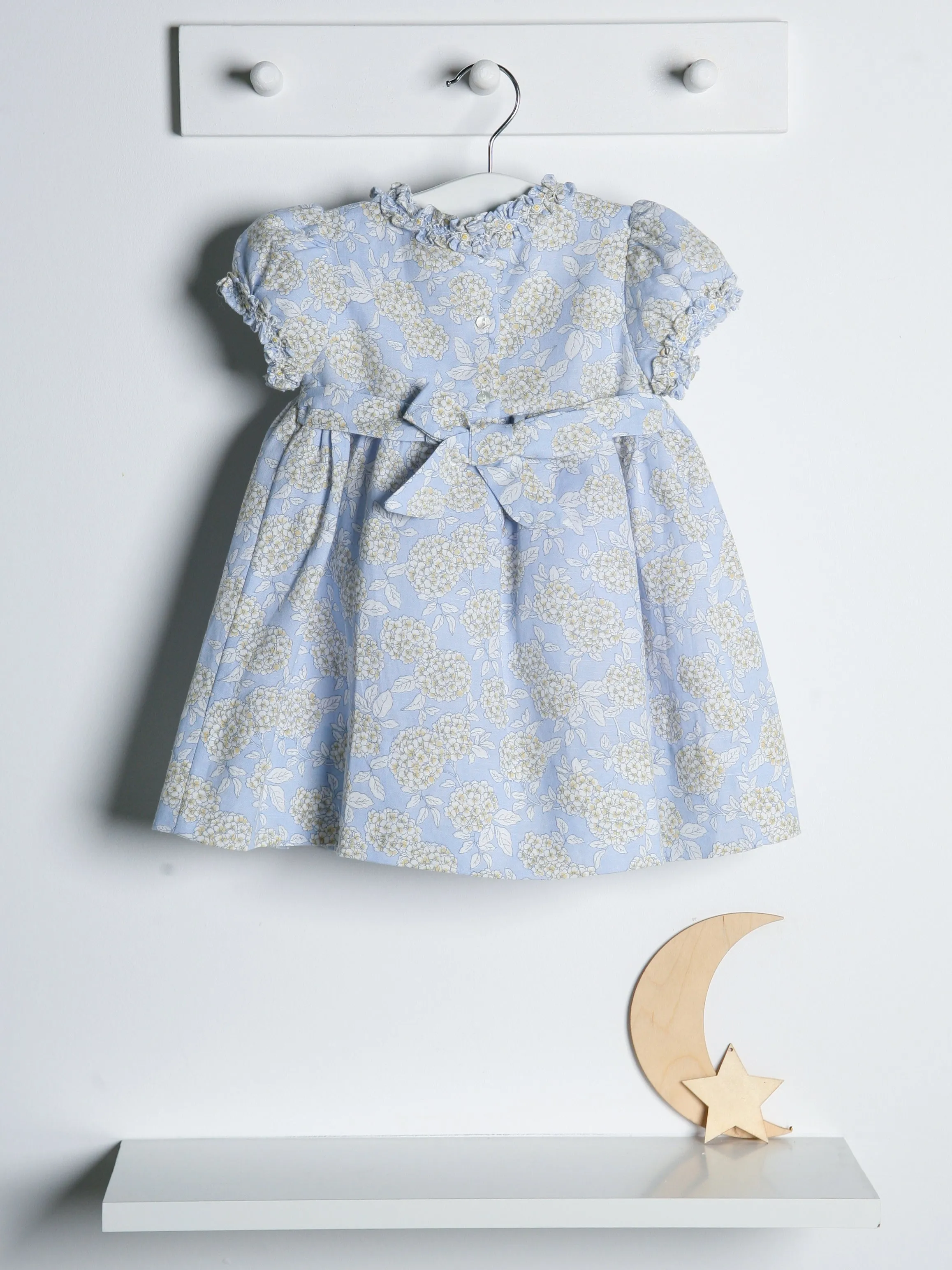 Sarah Louise Blue Hydrangea Smocked Dress