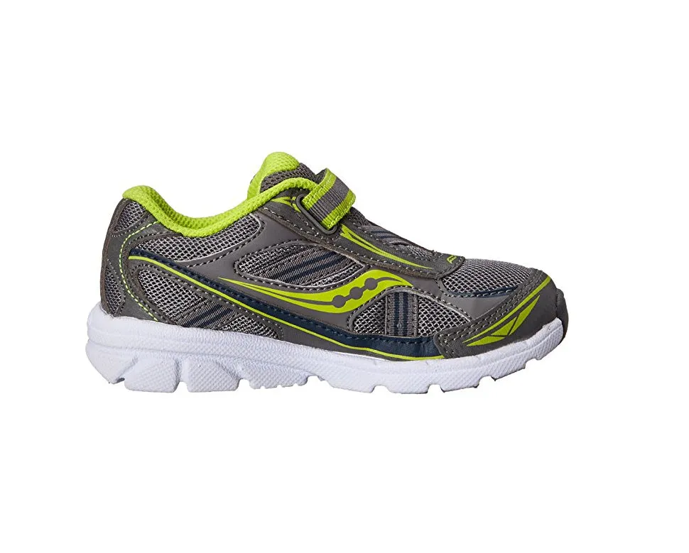 Saucony Toddler/Little Kid Baby Ride Sneaker, Grey/Lime