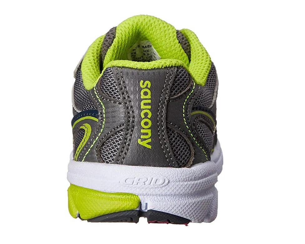 Saucony Toddler/Little Kid Baby Ride Sneaker, Grey/Lime