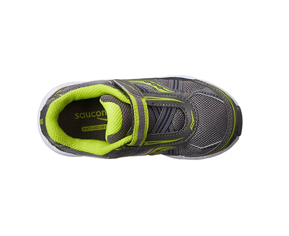 Saucony Toddler/Little Kid Baby Ride Sneaker, Grey/Lime