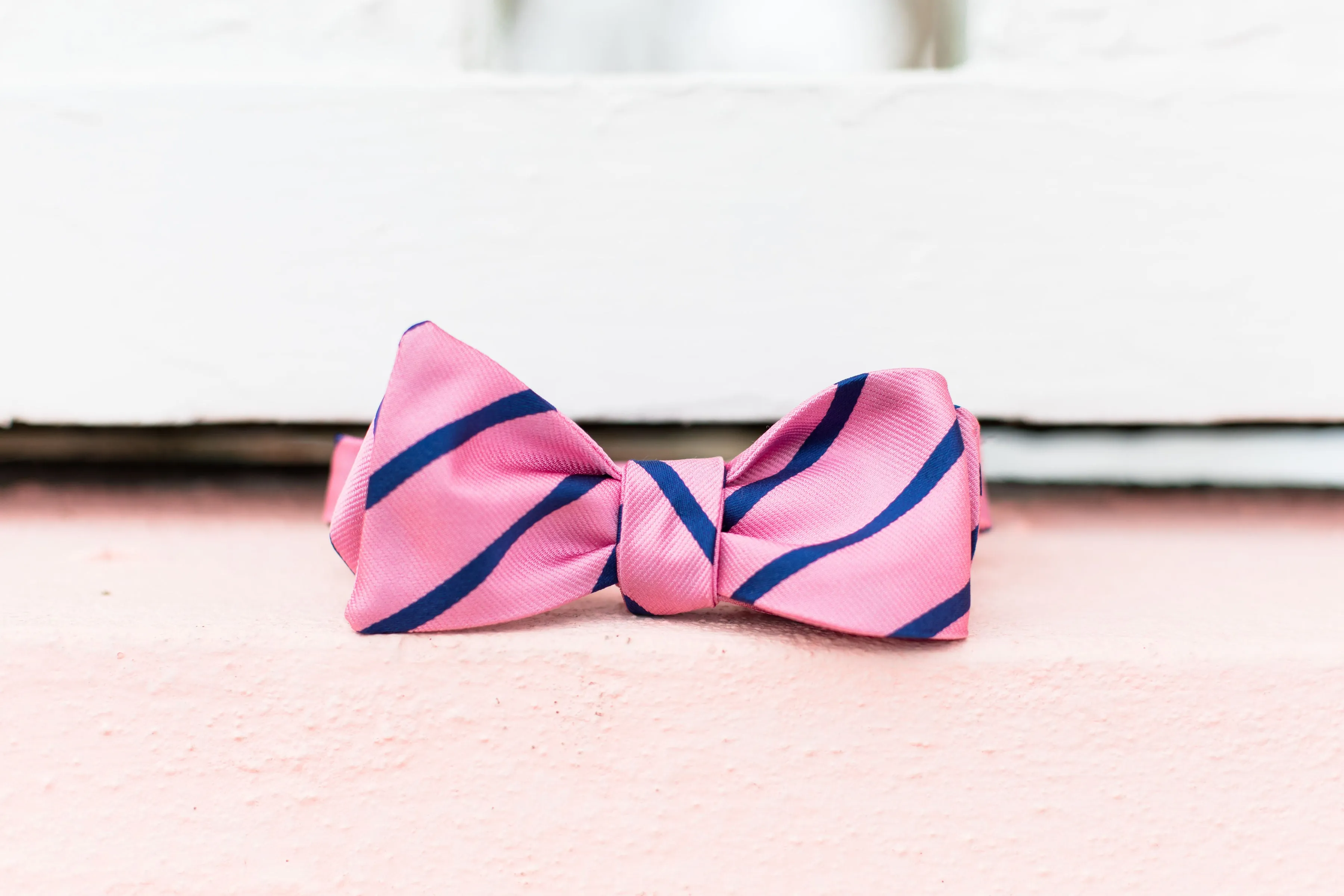 Seaside Pink Stripe Bow Tie