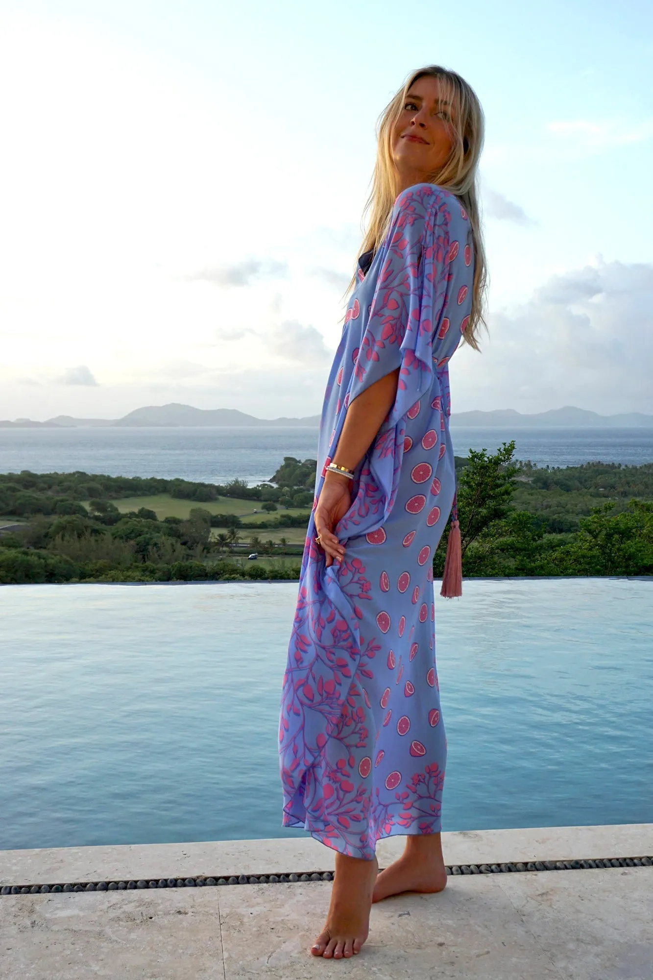 Silk Jenlee Kaftan LIME TREE