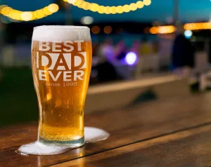 Single Beer Glass Best Dad Gifts Personalized New Dad Birthday Gift for Husband Grandpa Home Bar Brewer Decor Accessory for Him Boyfriend