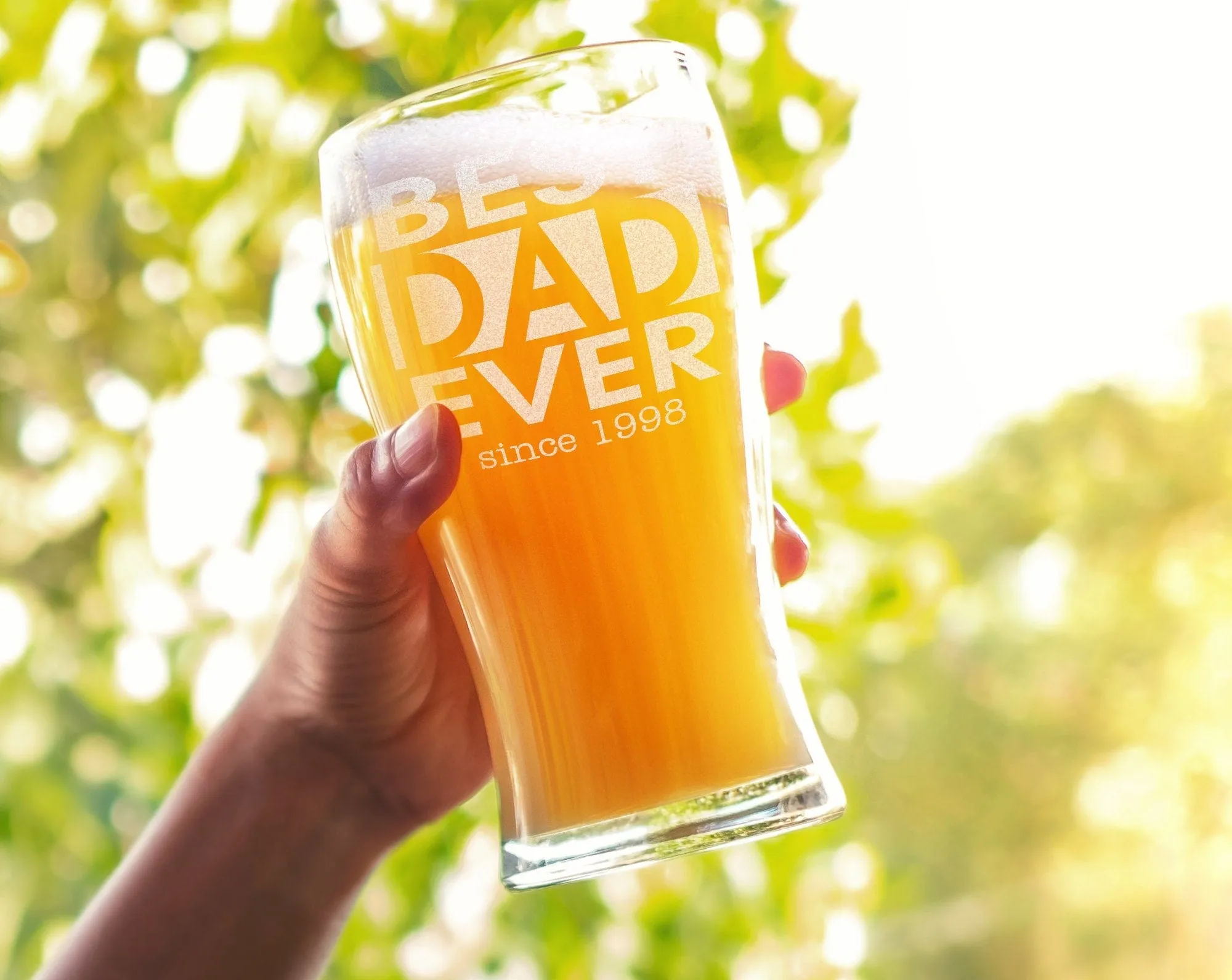 Single Beer Glass Best Dad Gifts Personalized New Dad Birthday Gift for Husband Grandpa Home Bar Brewer Decor Accessory for Him Boyfriend