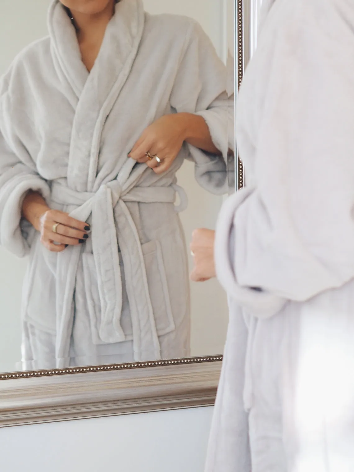 Solace Dove Grey Fleece Robe