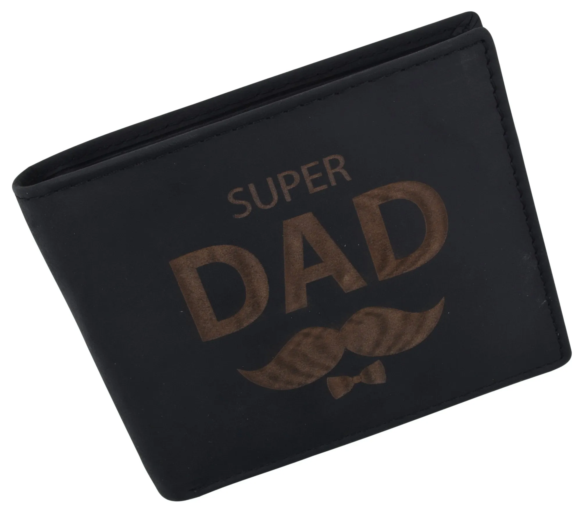 Super Dad Mens RFID Blocking Leather Bifold Wallet Father's Day gift /53HTC Super Dad