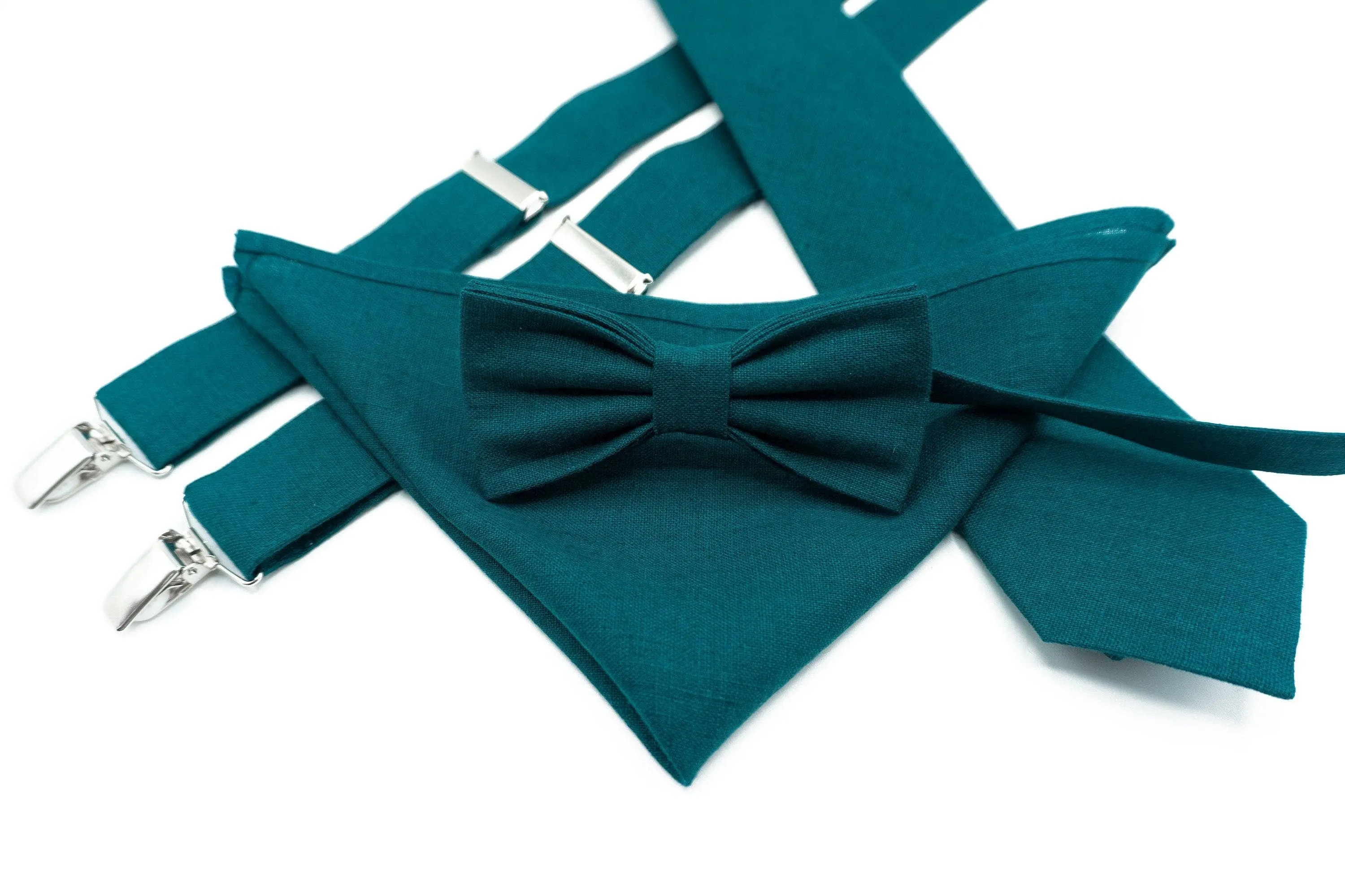 Teal Green Formal Necktie & Pocket Square Set | Wedding Ready Accessory