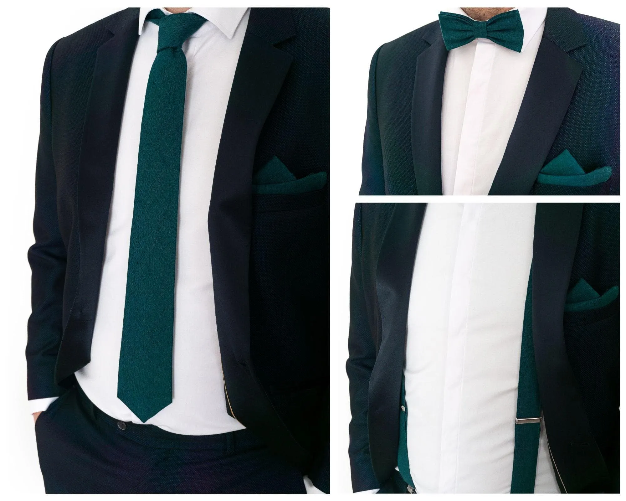 Teal Green Formal Necktie & Pocket Square Set | Wedding Ready Accessory