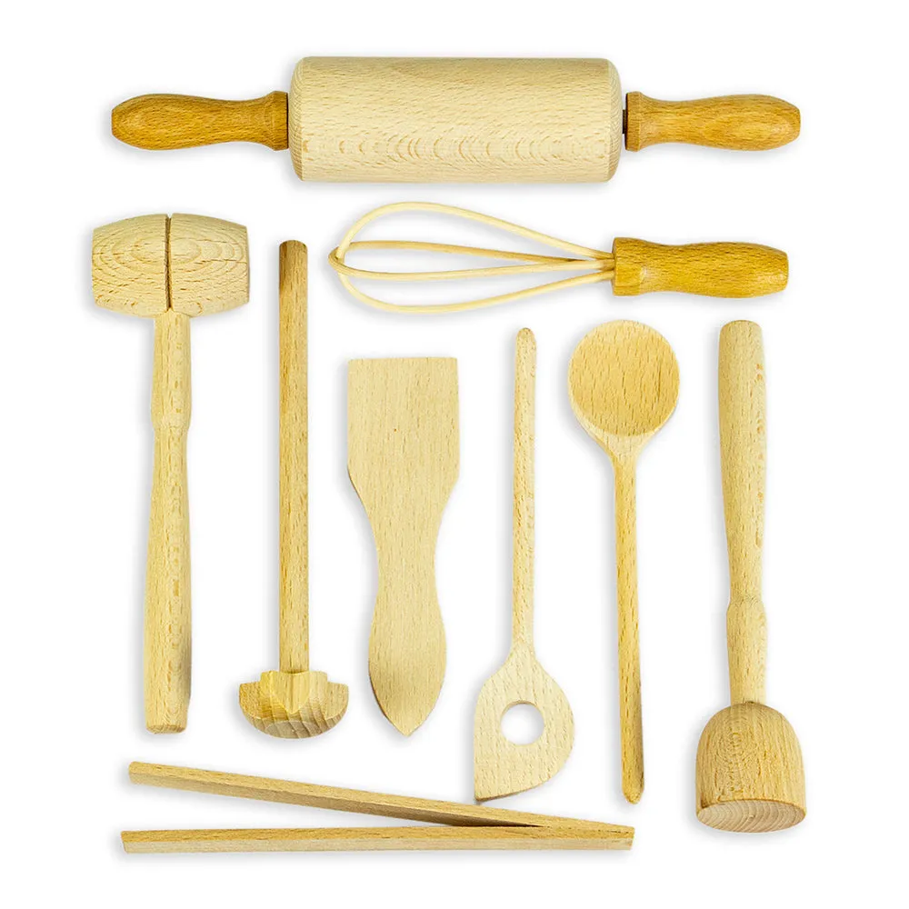 The Essential Ingredient Beech Wood Children's Cooking Utensil Set