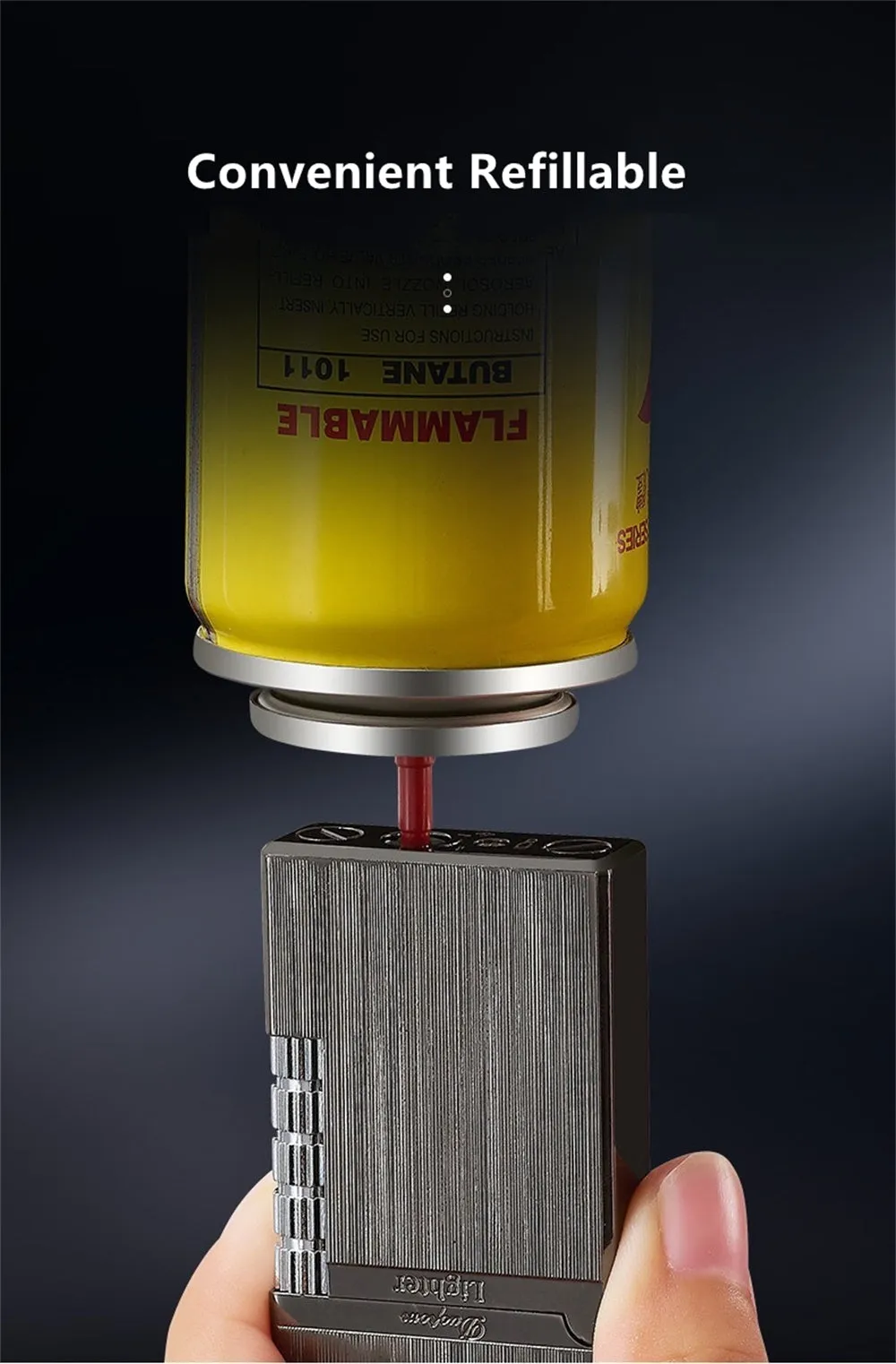 Vintage Metal Windproof Refillable Butane Torch Lighter with a Side-Mounted Stylish Flint Striker Wheel